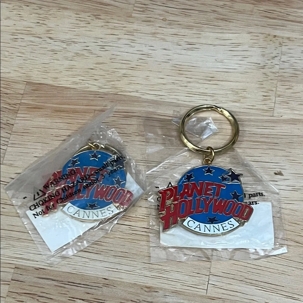 Vintage Planet Hollywood Cannes Keychain Set